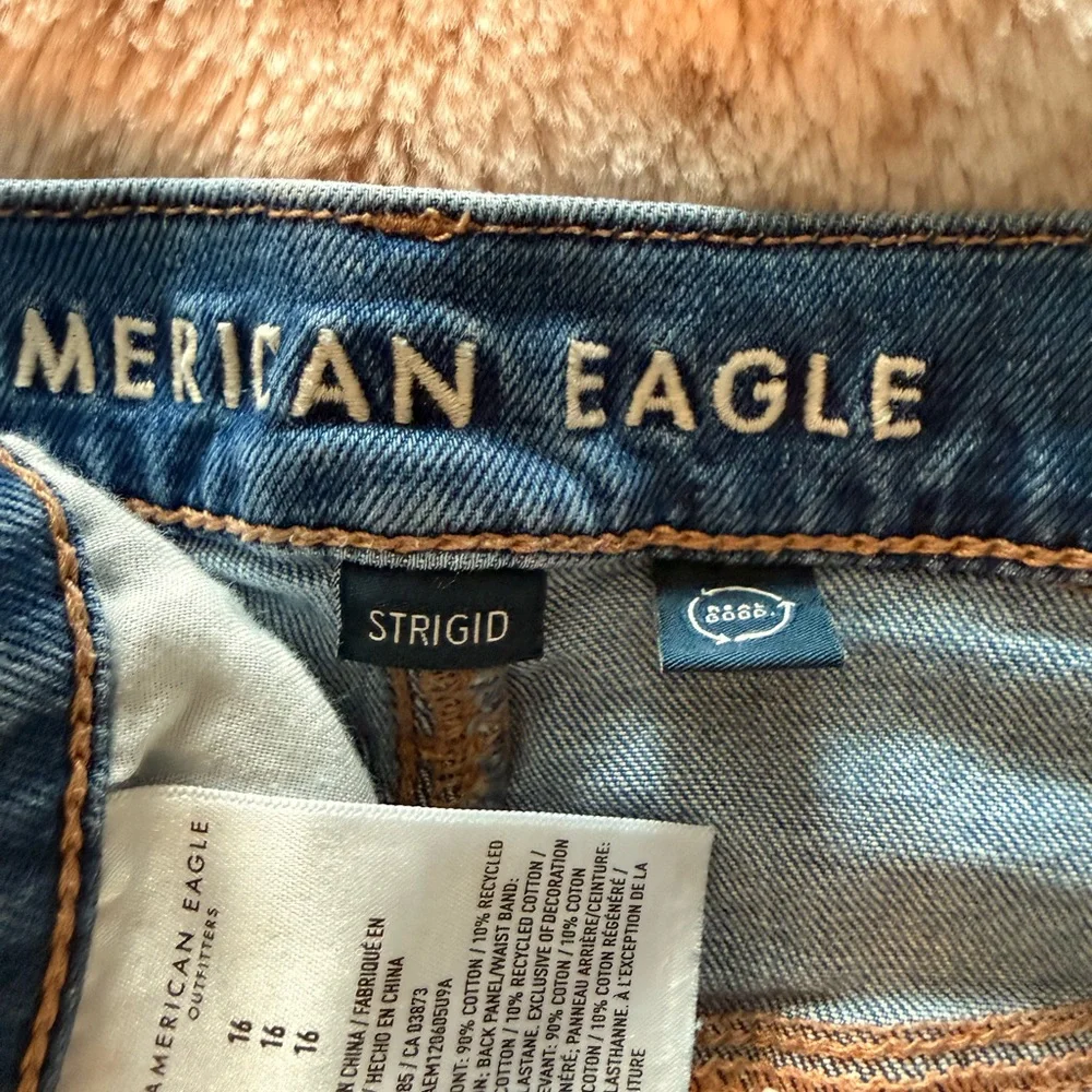 American Eagle Outfitters Distressed Denim Cutoff Shorts - Blue - Picture 3 of 3